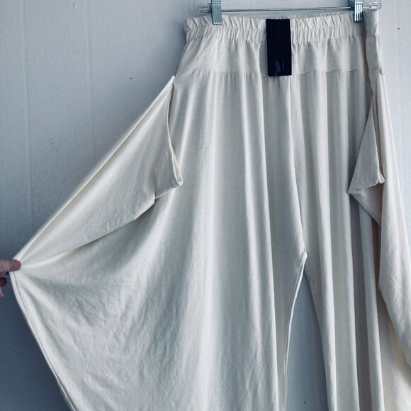 MATTI MAMANE Harem Paris Pants Pull On Lagenlook Wrap Flowy Artsy  Ivory NWT XL - Picture 1 of 13